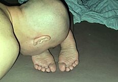 Amateur Licks Stepmother's Soles And Cums On Them