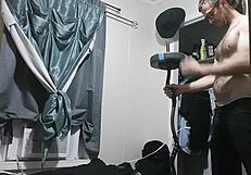 Huge cock bends over young waist!