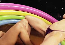 cindy behr and jasmine black suck each others toes in a pool of jelly