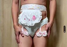 cute asian girl masturbates with buttplug at work in uniform