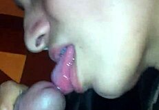 teen latina gives amateur blowjob at home