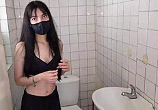 fucking the employee in the bathroom sneaky with big tits