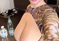 Juicy Wet Big Natural Tits Spilling Water, Intriguing Contrast of Natural Juiciness