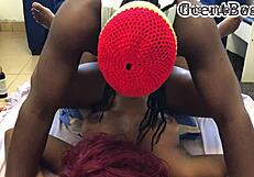 a real couple in love having romantic sex after a great day at work