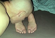 Amateur Licks Stepmother's Soles And Cums On Them