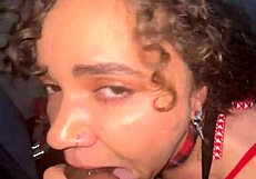 Will This Curly-Haired Nympho Take Flaxk's Facial?