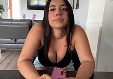 anxiety relief with latina step sister through bent over doggystyle creampie and natural tits blowjob in household fantasy