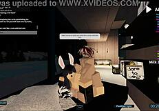 Slut Endures Intense Gangbang in Roblox Condo Setting.