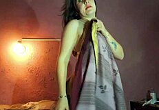 The hijab brunette looks sexy and beautiful