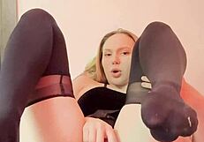 Tight ass inserts big toy plug painfully first time