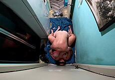 girlfriend uses dragon cock sleeve with spit