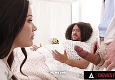 horny alison rey cheats by fucking boyfriend's doctor outdoors in front of him