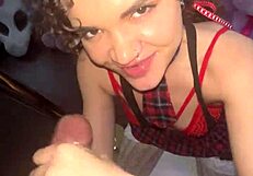 Will This Curly-Haired Nympho Take Flaxk's Facial?