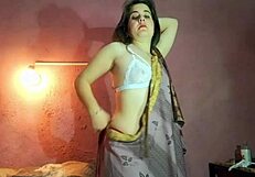 The hijab brunette looks sexy and beautiful