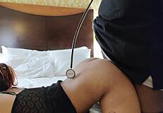 Ebony petite with pierced nipples squirts fast from my tongue licking her shaved pussy