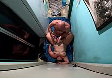 girlfriend uses dragon cock sleeve with spit