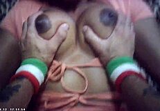 Ebony Beauty in Glasses Takes on Italian Dick in Interracial Behind-the-Scenes Action