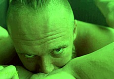 Blue-Eyed Wife Moans in Female POV as Husband Licks Pussy to Orgasm