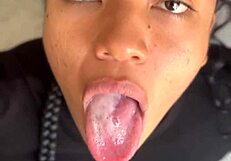 Oh, Cute Brunette Stepsisters Friend Gives Amazing Blowjob