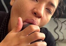 Oh, Cute Brunette Stepsisters Friend Gives Amazing Blowjob