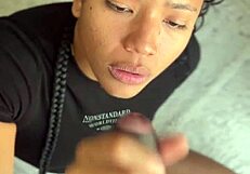 Oh, Cute Brunette Stepsisters Friend Gives Amazing Blowjob