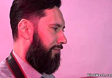 Bound babe with tied elbows to knees gets fucked hard by big cock in rough bondage.