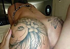 Bodybuilder Danaxmuscles Performs Incredible Deepthroat on Big Clit. She Adds Rimjob and Squirting in Muscular Milf Action.