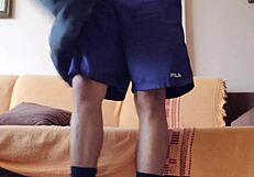 magrelox arrives from workout super horny for solo action and needs to cum hard after teasing