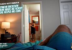 Stepmom's bikini makes her horny, helping me cum with blowjob and big ass