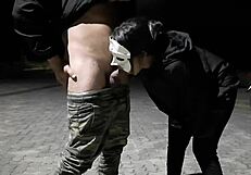 ebony whore with long hair takes anal creampie for cheap price