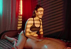 Hey, that long-haired masseuse in the underground salon gave me an awesome happy ending massage by jerking off my big cock