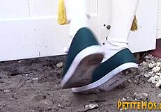 Little amateur ho rides cock after shoving dick in tiny 18+ mouth