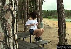 Busty Teen Rita Teases With Outdoor Masturbation