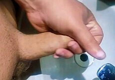 i'm completely hidden in the shower sink, watching and cumming to orgasm