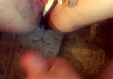 Mommy cums in panties while watching homemade video