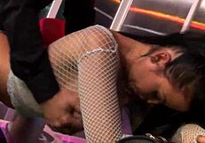 net brunette boss fucks her shaved pussy doggy-style in thong