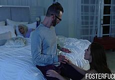 Foster stepdaughter pleads stepdad not to tell stepmom bout blowjob
