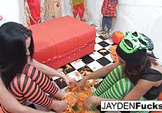 hey, check out jayden jaymes and kristina having some pumpkin fun together
