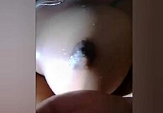 Ebony colleague films herself masturbating hard in the shower and sends the video