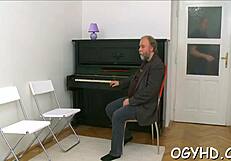 Perverted j gal enjoys old boner