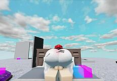 Whore Fucks Huge White Boy In Roblox Collab
