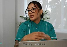 A very slutty doctor takes advantage of her patient to get cum in her ass - mariana martix & angel cruz