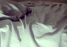 Spreading Legs On New White Bed For Intense Masturbation In Squid Position