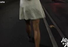 Teen exhibits by lifting dress for motorists on Garibaldi slope