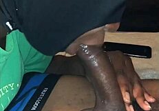 Maskedwhore deepthroats a massive bbc until swallowing cum