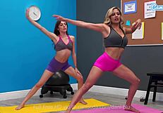 teen babe licks yoga instructor's pussy