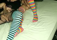 crossdresser follando con morena sexy en masturbacion y anal