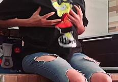 watch this petite latina milf masturbate her pussy in sensual positions