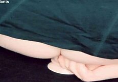 Trans woman rides dildo intensely