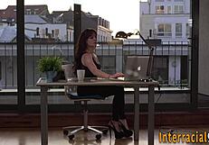 maid gets interracial toy play in flexible pov